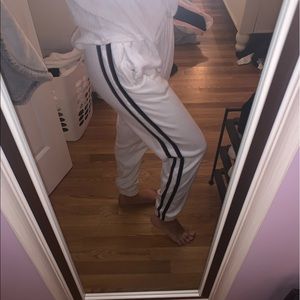Brandy Melville joggers with navy stripes